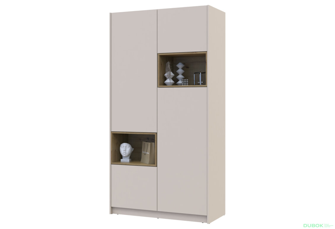 Obrázek 3 - Skříň Dale 2D s výklenkem 115.2х52х220 cm kašmír / dub artisan