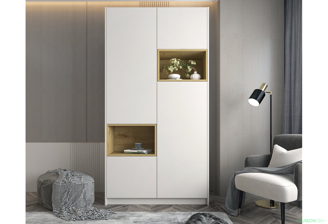 Obrázek 2 - Skříň Dale 2D s výklenkem 115.2х52х220 cm kašmír / dub artisan