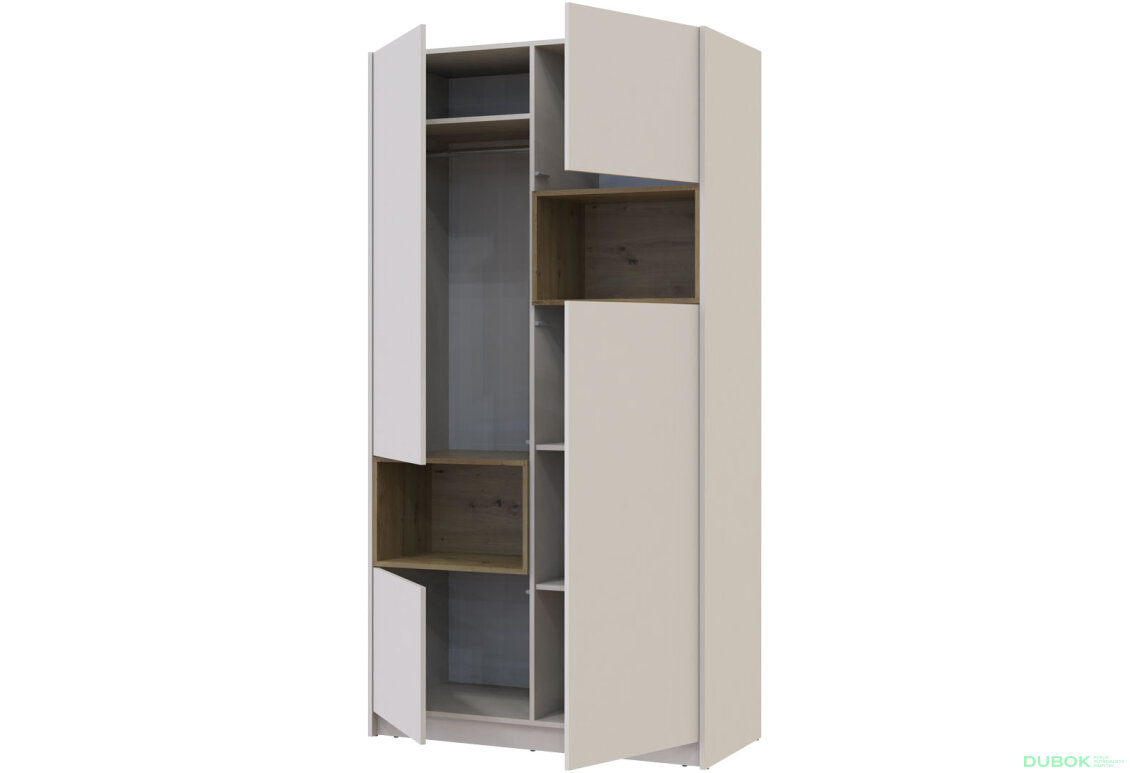 Obrázek 6 - Skříň Dale 2D s výklenkem 115.2х52х220 cm kašmír / dub artisan