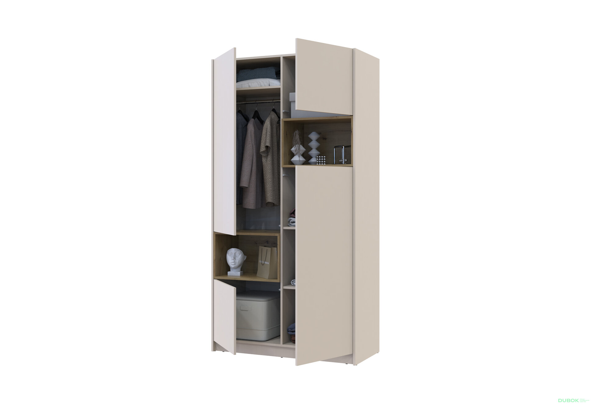 Obrázek 7 - Skříň Dale 2D s výklenkem 115.2х52х220 cm kašmír / dub artisan