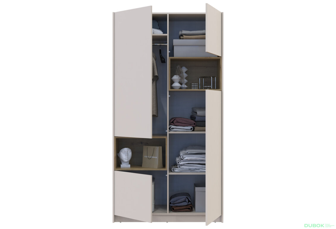 Obrázek 8 - Skříň Dale 2D s výklenkem 115.2х52х220 cm kašmír / dub artisan