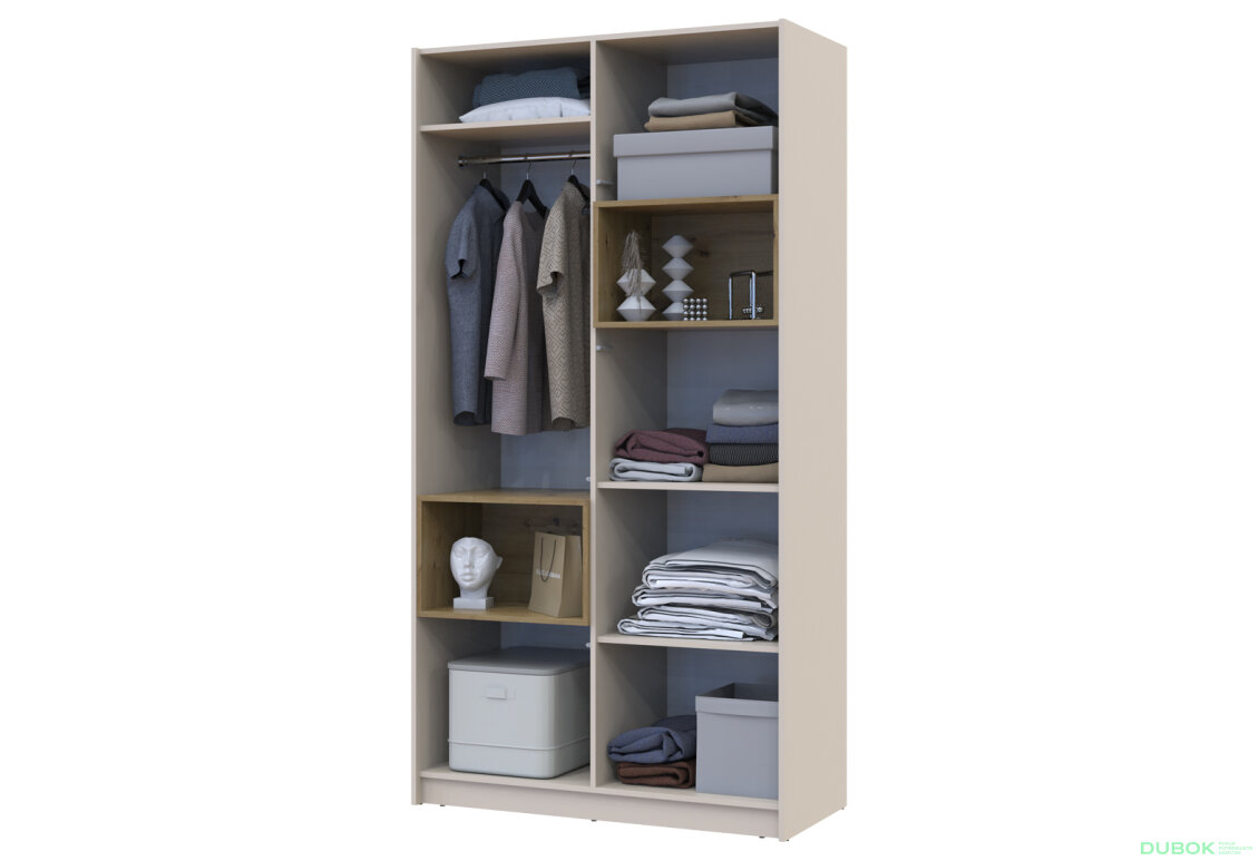 Obrázek 10 - Skříň Dale 2D s výklenkem 115.2х52х220 cm kašmír / dub artisan