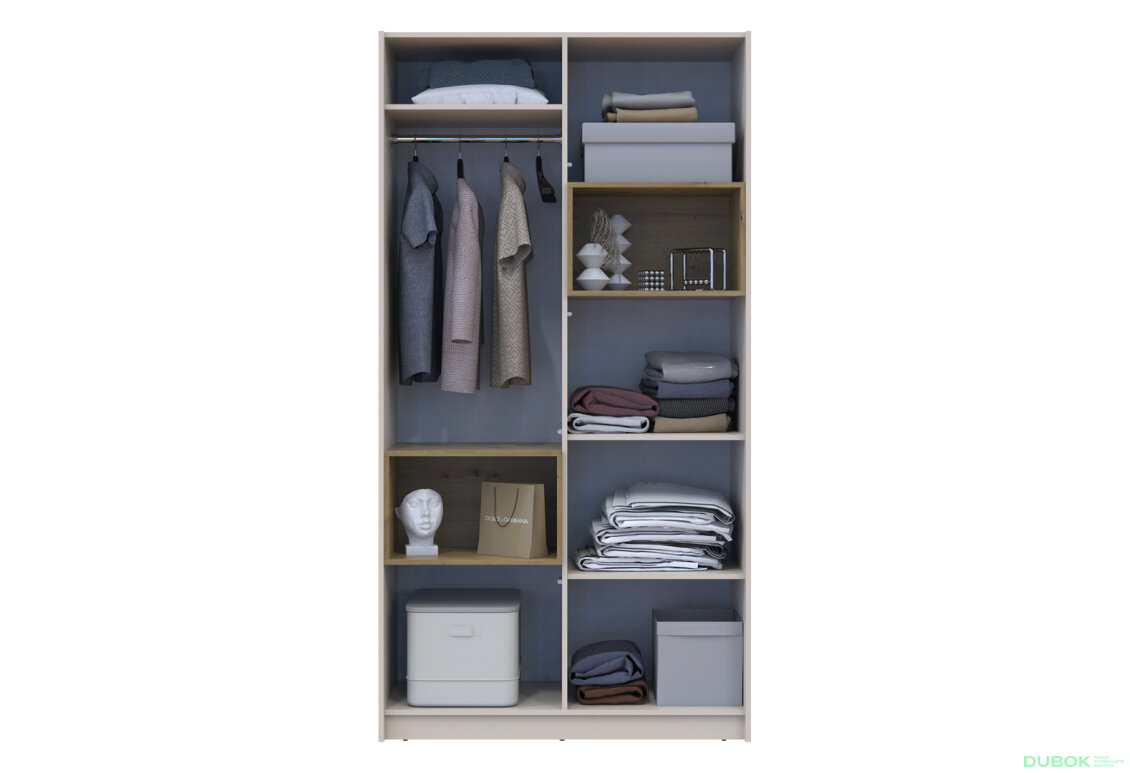 Obrázek 11 - Skříň Dale 2D s výklenkem 115.2х52х220 cm kašmír / dub artisan