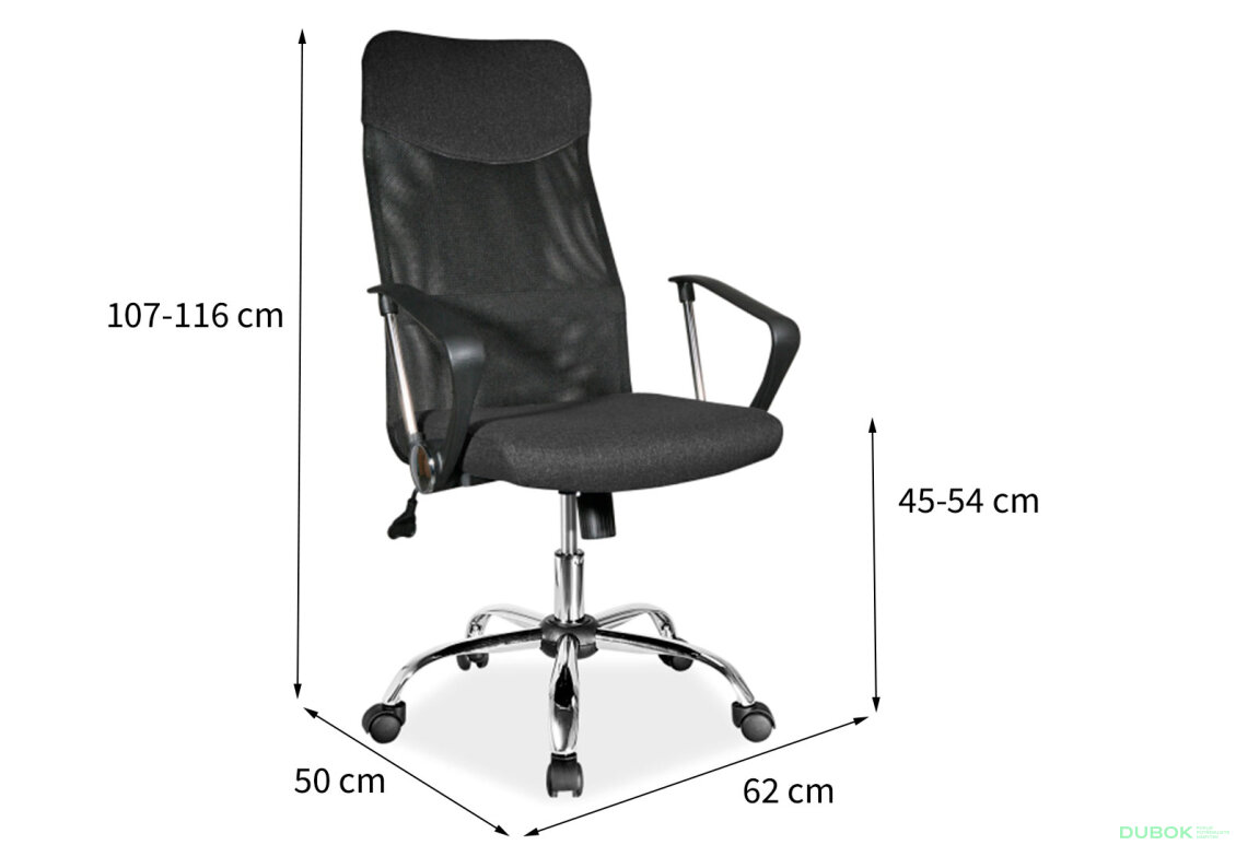 Obrázek 3 - Otočné křeslo Q-025 materiál černý