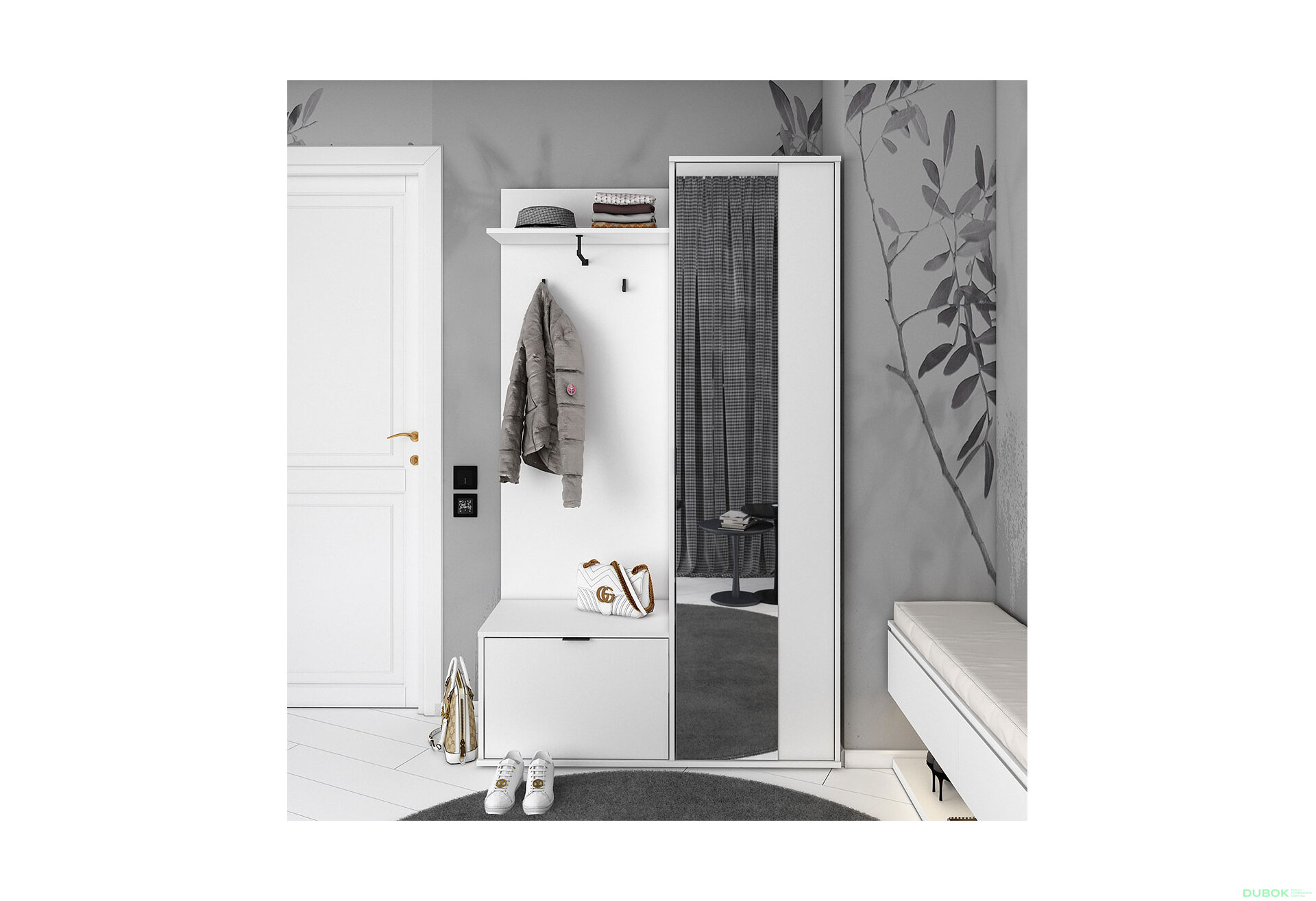 Obrázek 2 - Předsíňová sestava Dora 113.5 cm Bílá