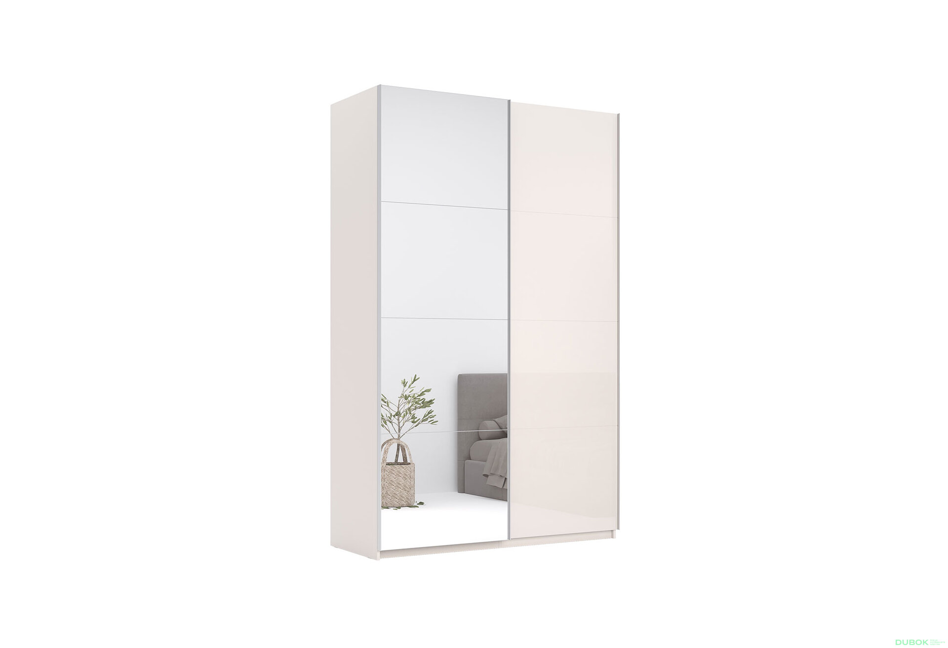 Obrázek 1 - Skříň s posuvnými dveřmi Lili 1,5x2,4m (Dveře Lesklý Kašmír/Zrcadlo), série N Lily