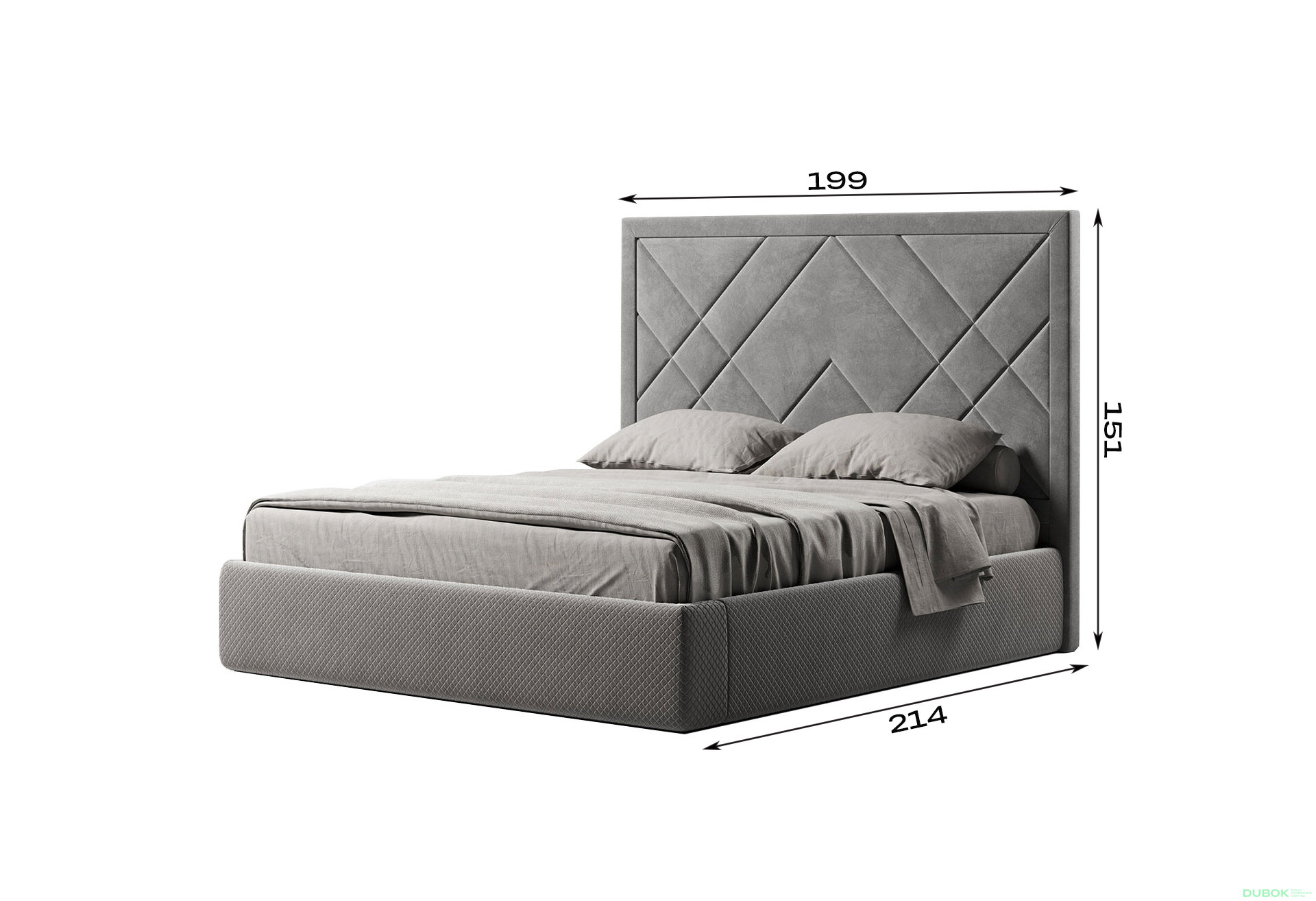 Obrázek 3 - Postel Viva 1.8 Šedý velvet, s výklopným rámem Viva