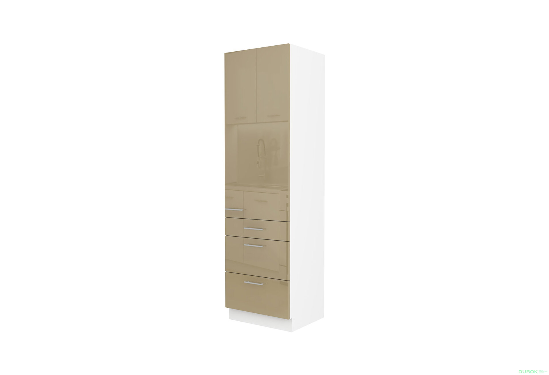 Obrázek 1 - 60 DKS-210 3S 1F premium box Lara bílý / cappuccino lesk