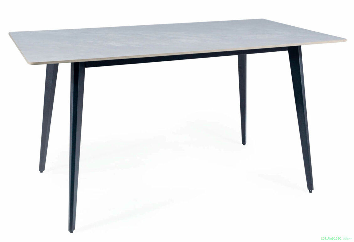 Obrázek 3 - Stůl Ivy 140x80 mramorový efekt, šedý / černý mat