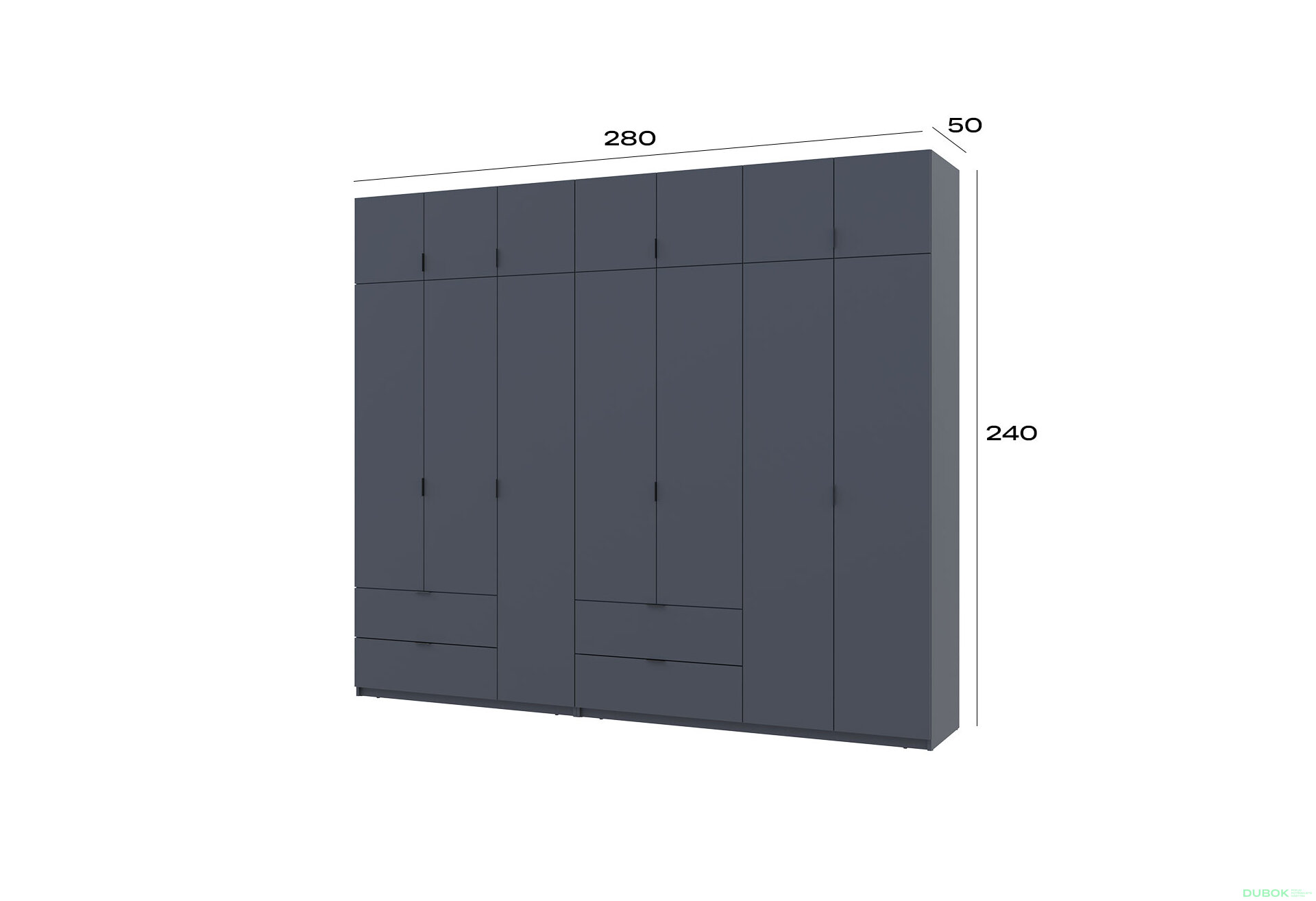 Obrázek 7 - Skříň Lukas 3+4 DT 280 grafit