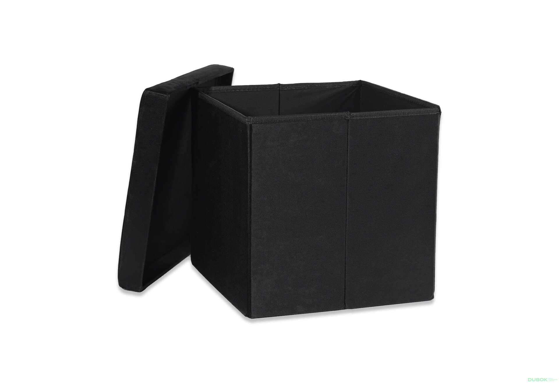 Obrázek 2 - Skládací puf L s knoflíky - 38x38x38 cm samet černý