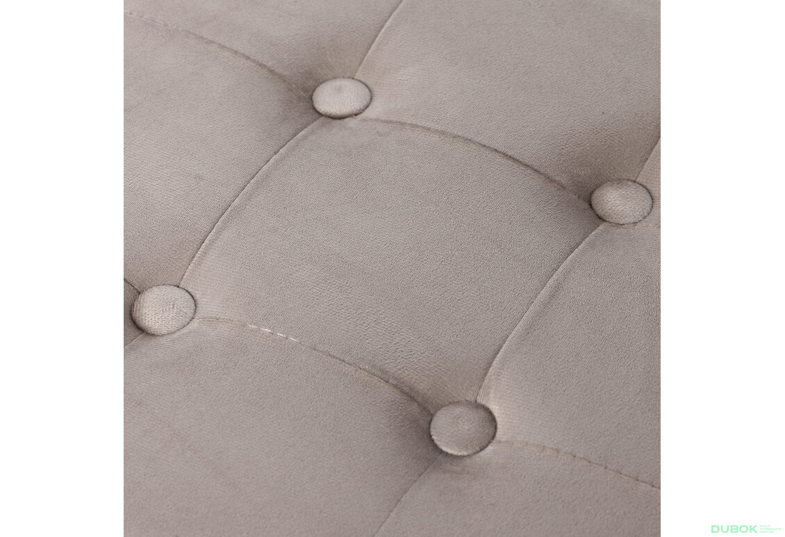 Obrázek 5 - Skládací puf L s knoflíky - 38x38x38 cm samet béžový