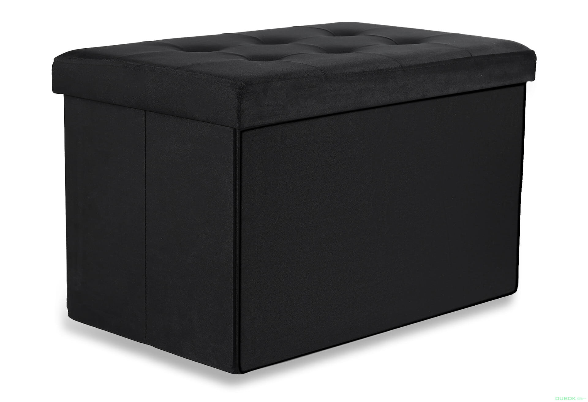 Obrázek 1 - Skládací pufa XL s knoflíky - 60x38x38 cm černý samet