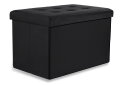 Obrázek 1 - Skládací pufa XL s knoflíky - 60x38x38 cm černý samet