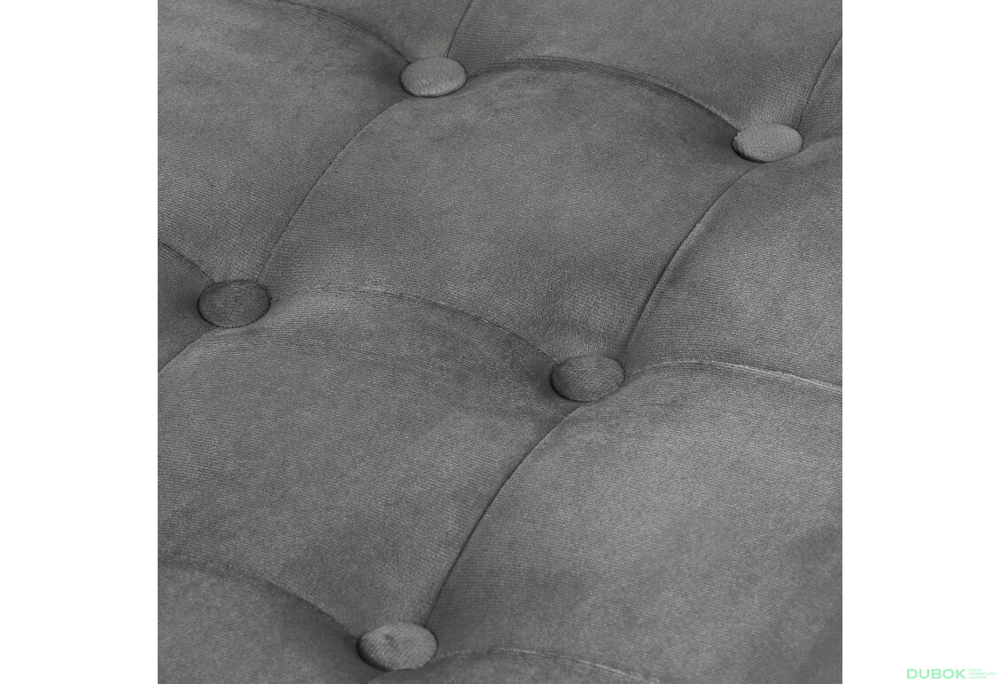 Obrázek 5 - Skládací puf XL s knoflíky - 60x38x38 cm šedý samet