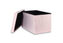 Obrázek 2 - Puf skládací XL s knoflíky - 60x38x38 cm samet růžový
