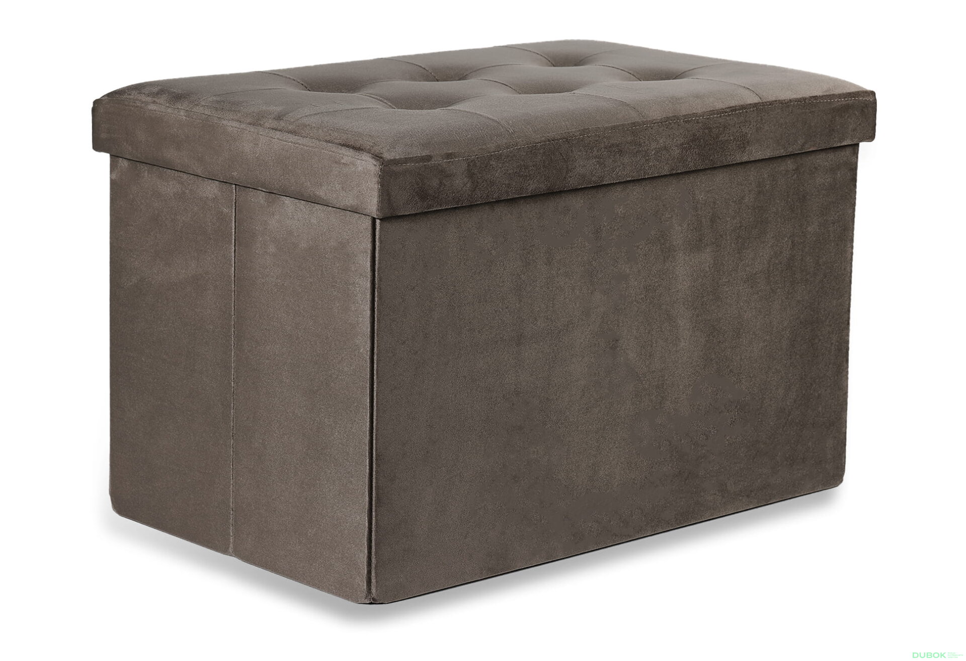 Obrázek 1 - Puf skládací XL s knoflíky - 60x38x38 cm samet hnědý