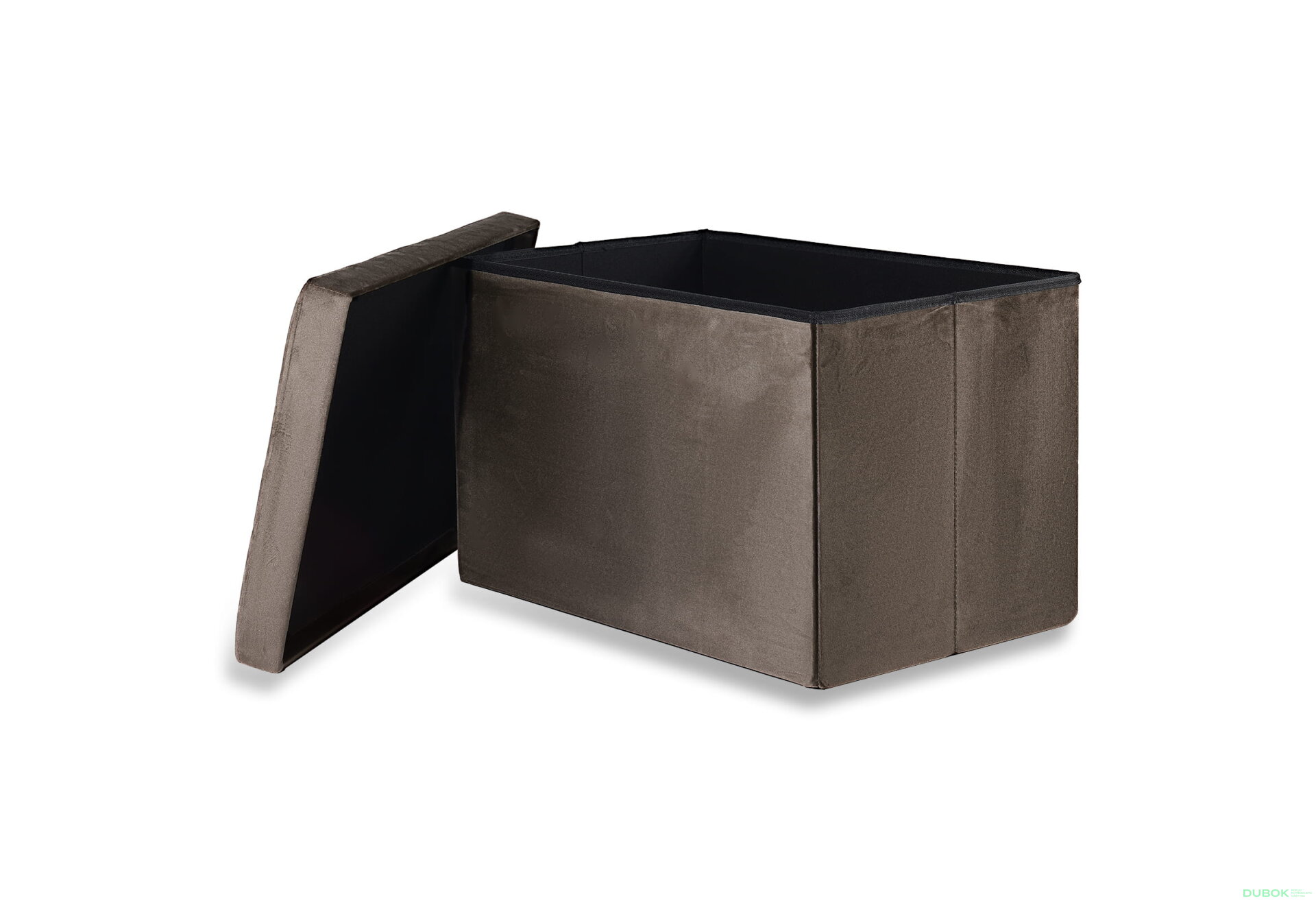 Obrázek 2 - Puf skládací XL s knoflíky - 60x38x38 cm samet hnědý