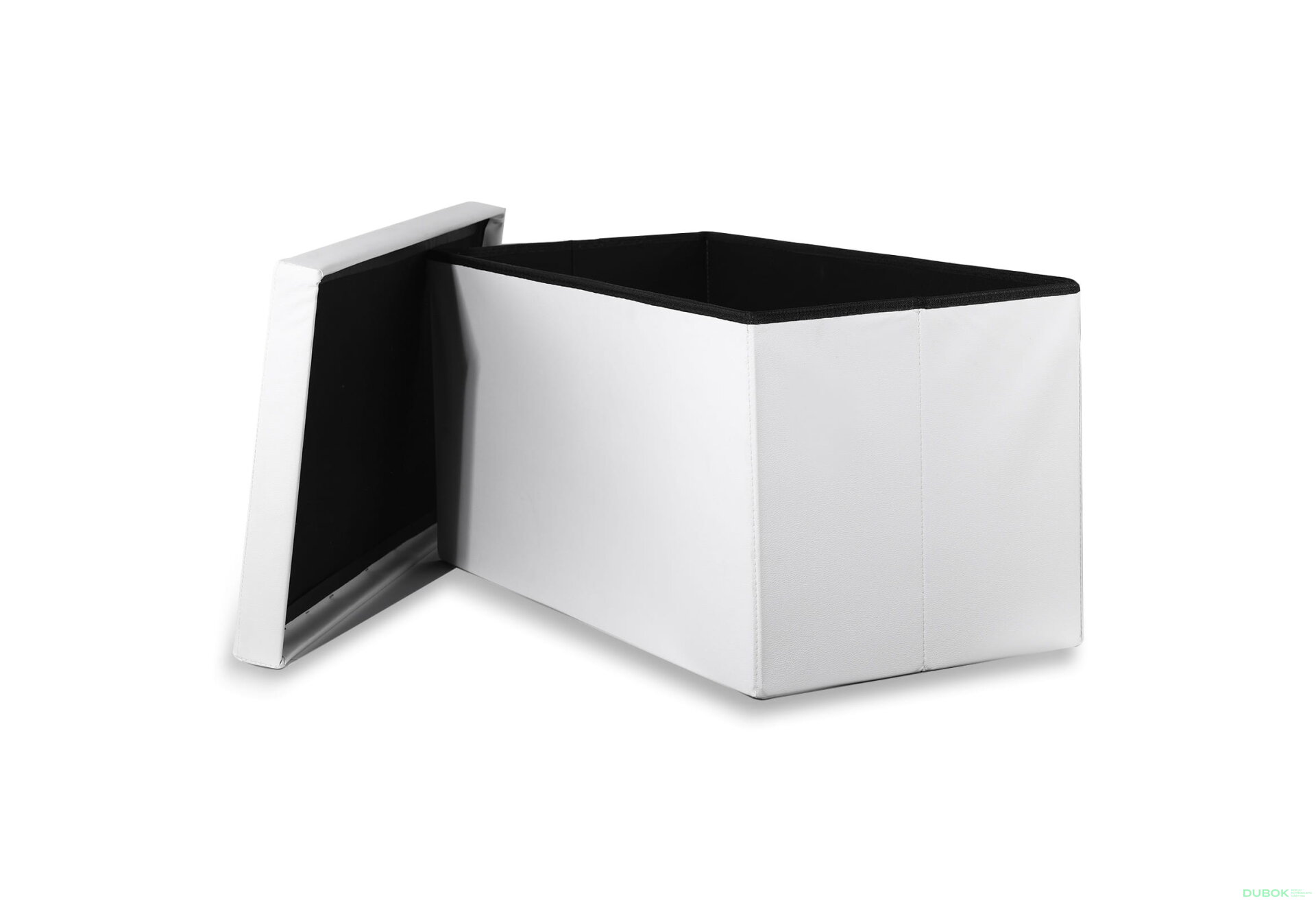 Obrázek 2 - Puf skládací XXL s knoflíky - 80x40x40 cm ekokůže bílá