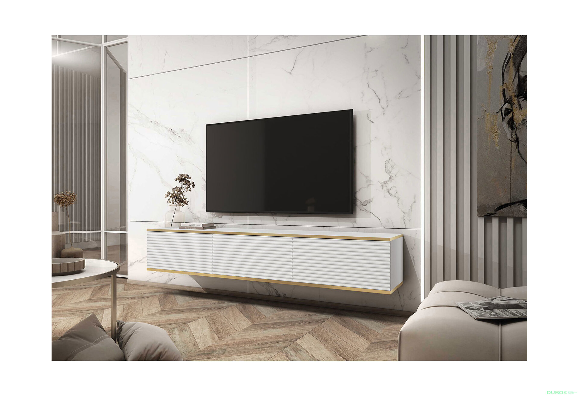 Obrázek 2 - TV stolek RTV 175 MDF bílý Oro