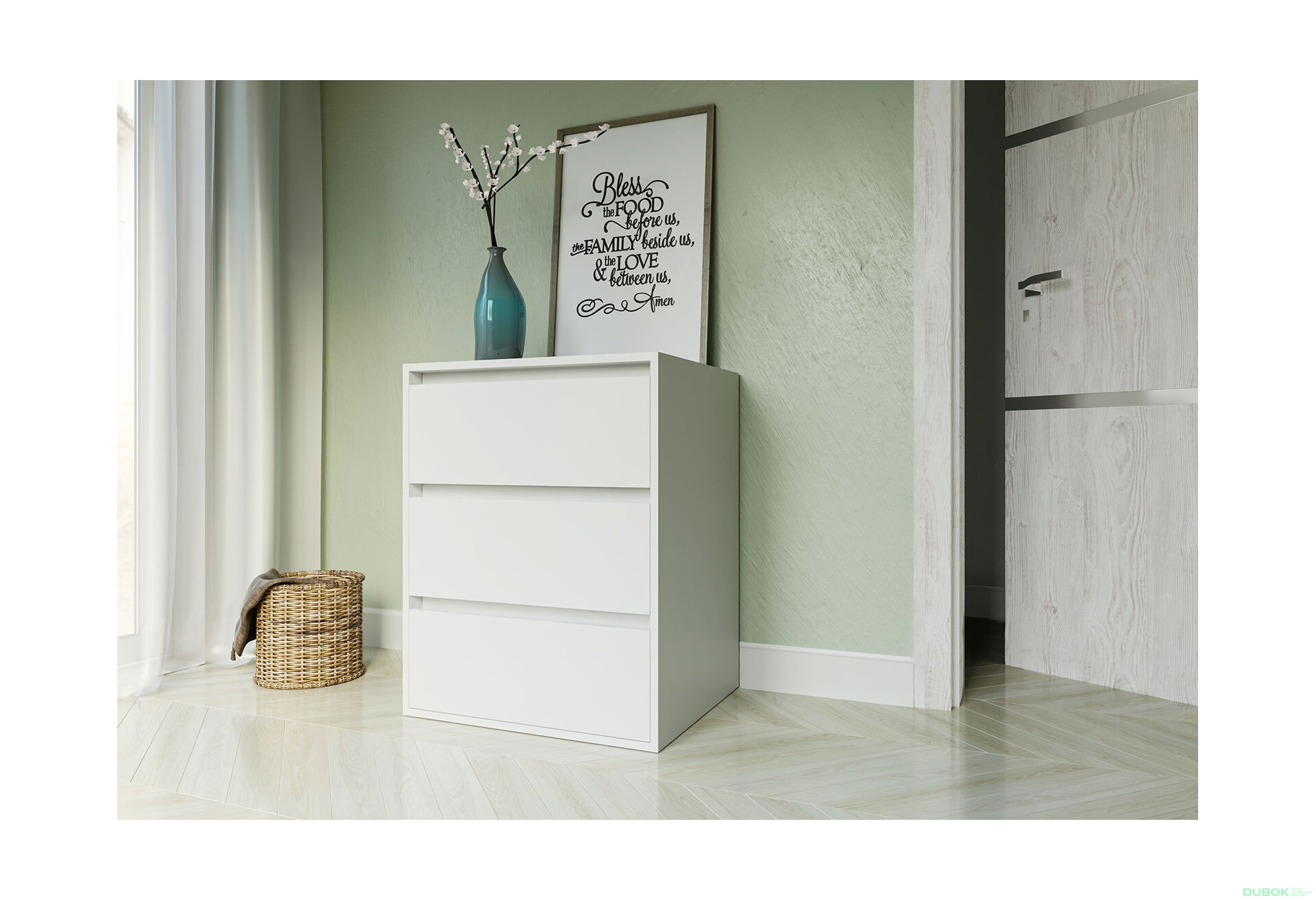 Obrázek 2 - Komoda se 3 zásuvkami Idea K 60 cm Nymphaea alba