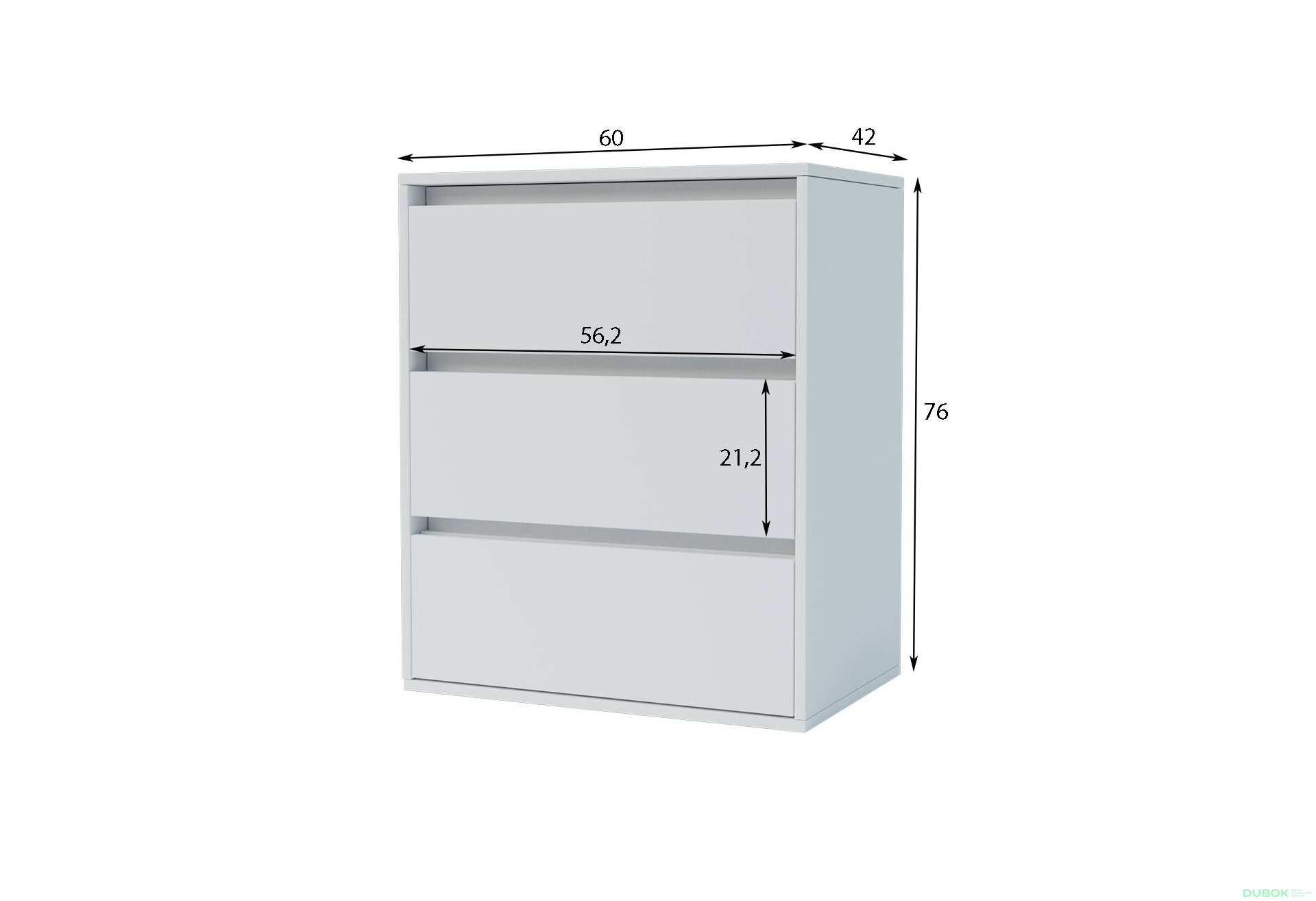 Obrázek 5 - Komoda se 3 zásuvkami Idea K 60 cm Nymphaea alba