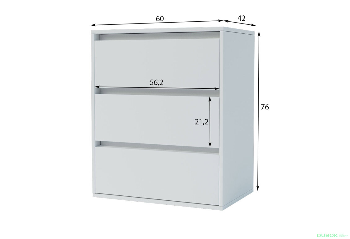 Obrázek 5 - Komoda se 3 zásuvkami Idea K 60 cm Nymphaea alba