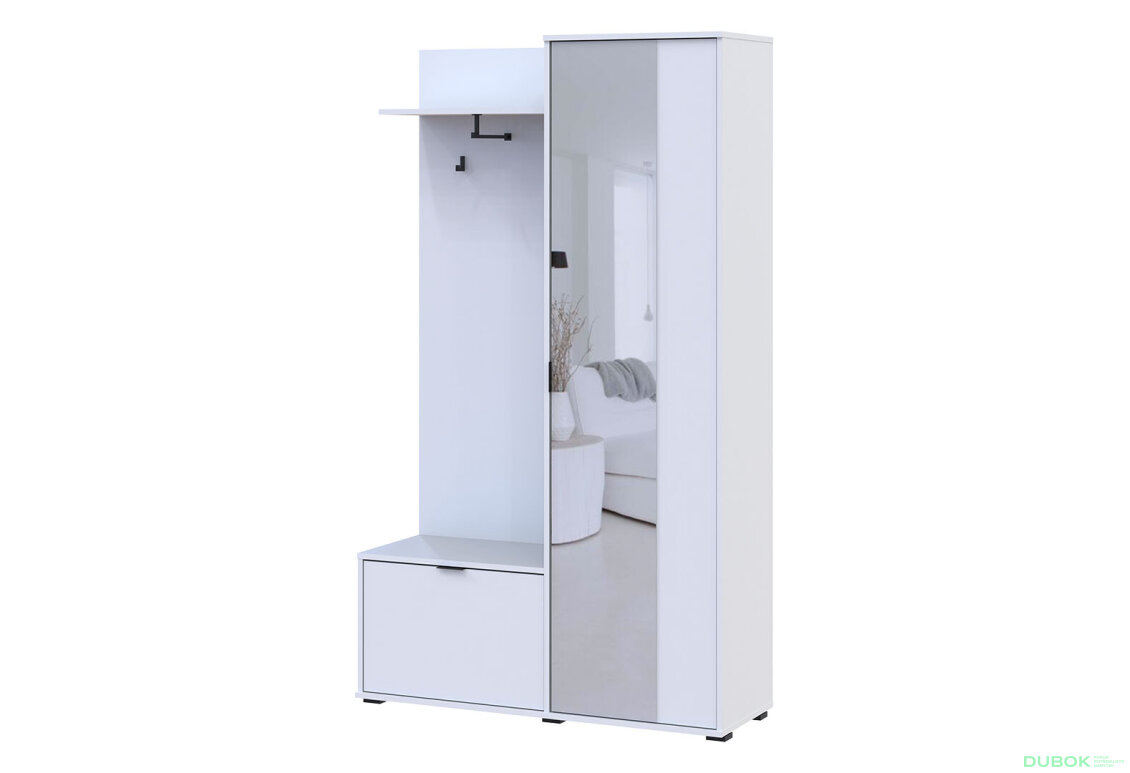 Obrázek 5 - Předsíňová sestava Dora 113.5 cm Bílá Vystavený kus