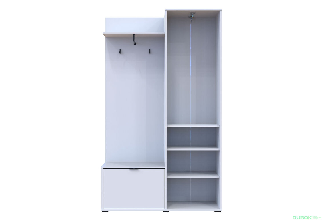 Obrázek 6 - Předsíňová sestava Dora 113.5 cm Bílá Vystavený kus
