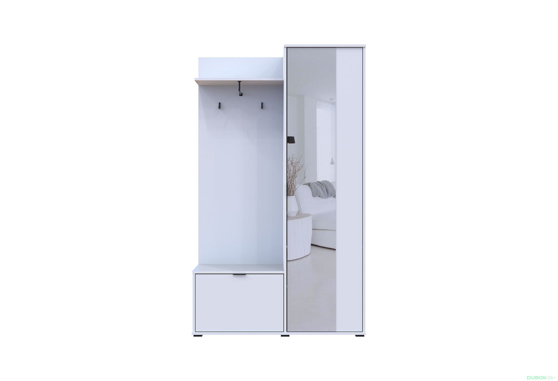 Obrázek 7 - Předsíňová sestava Dora 113.5 cm Bílá Vystavený kus