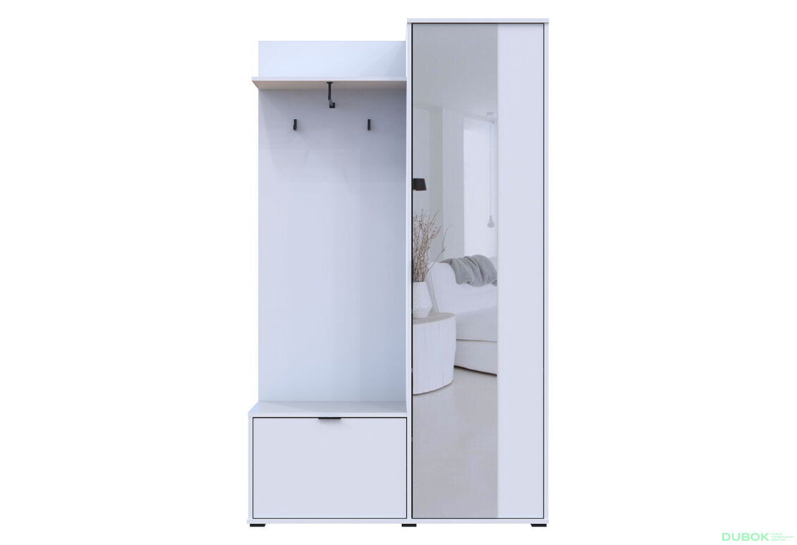 Obrázek 7 - Předsíňová sestava Dora 113.5 cm Bílá Vystavený kus