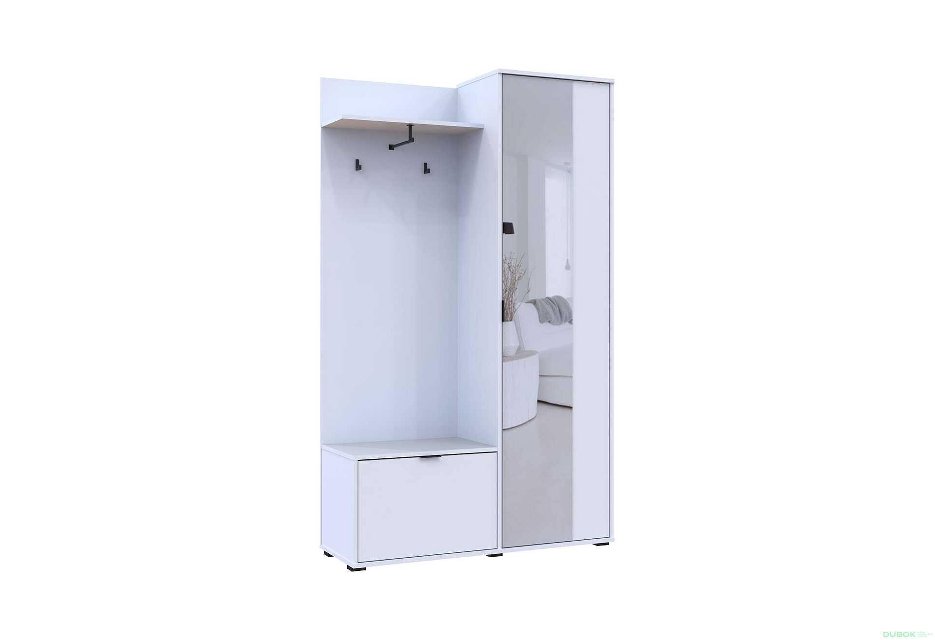 Obrázek 8 - Předsíňová sestava Dora 113.5 cm Bílá Vystavený kus