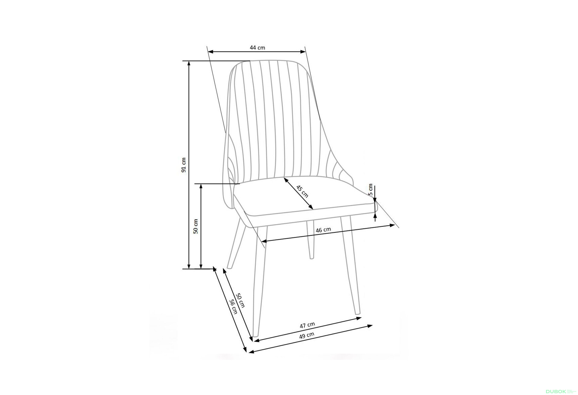 Obrázek 9 - Židle K285 metal / tkanina tmavý popel