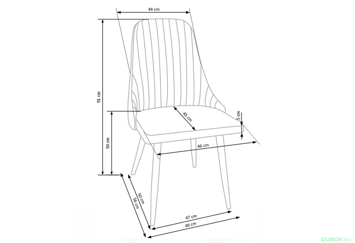Obrázek 9 - Židle K285 metal / tkanina tmavý popel