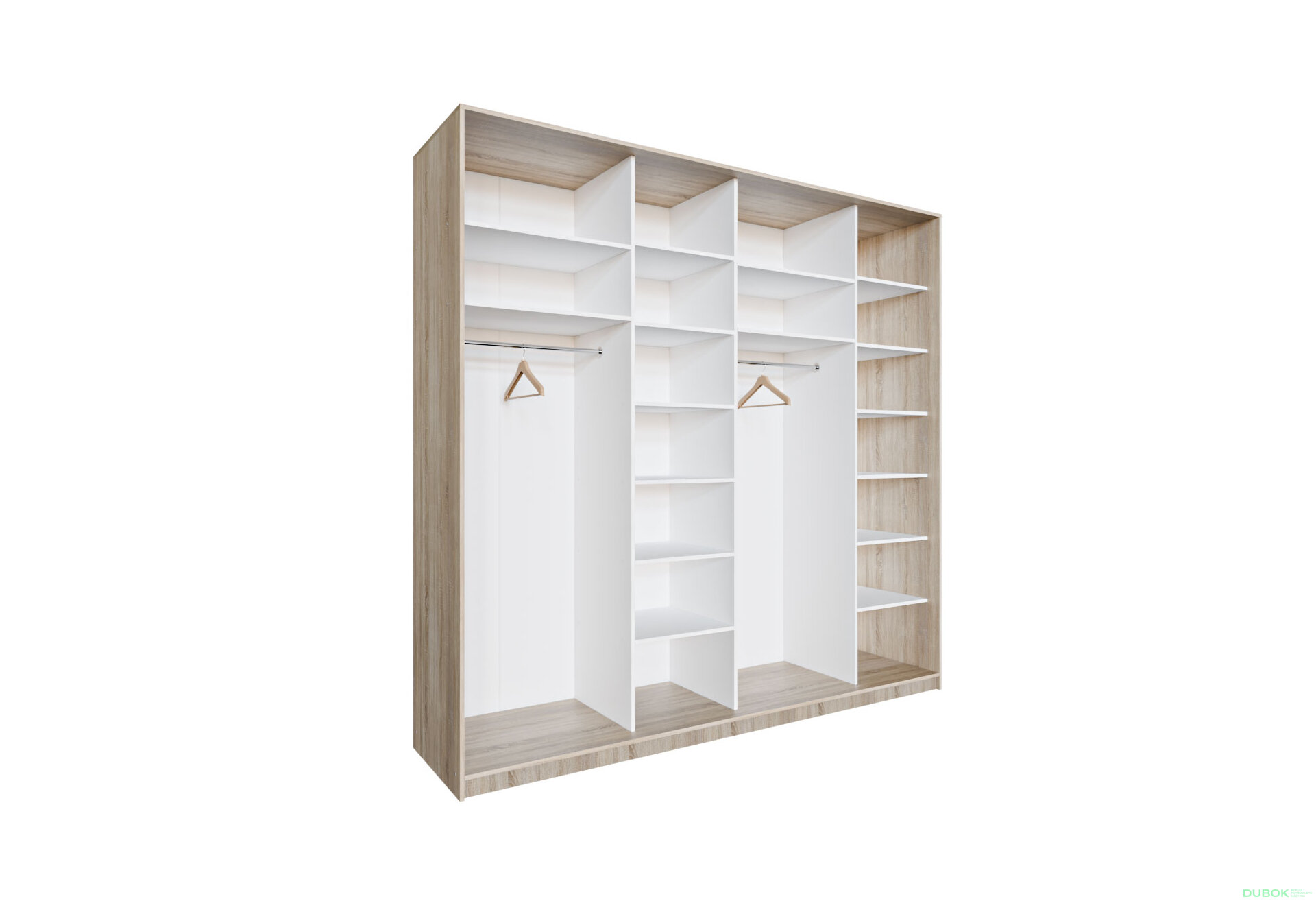 Obrázek 2 - Skříň 4D 2500x2400x600, 4 DTD, Světlý dub sonoma