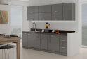 Obrázek 1 - Kuchyňská sestava 2.6 m (I) Grey šedý platinový / šedý lesk