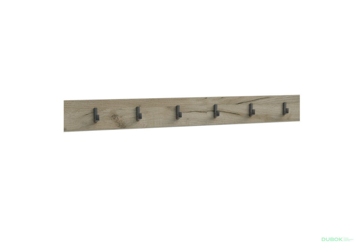 Věšák Sara 90 cm Dub kraft šedý