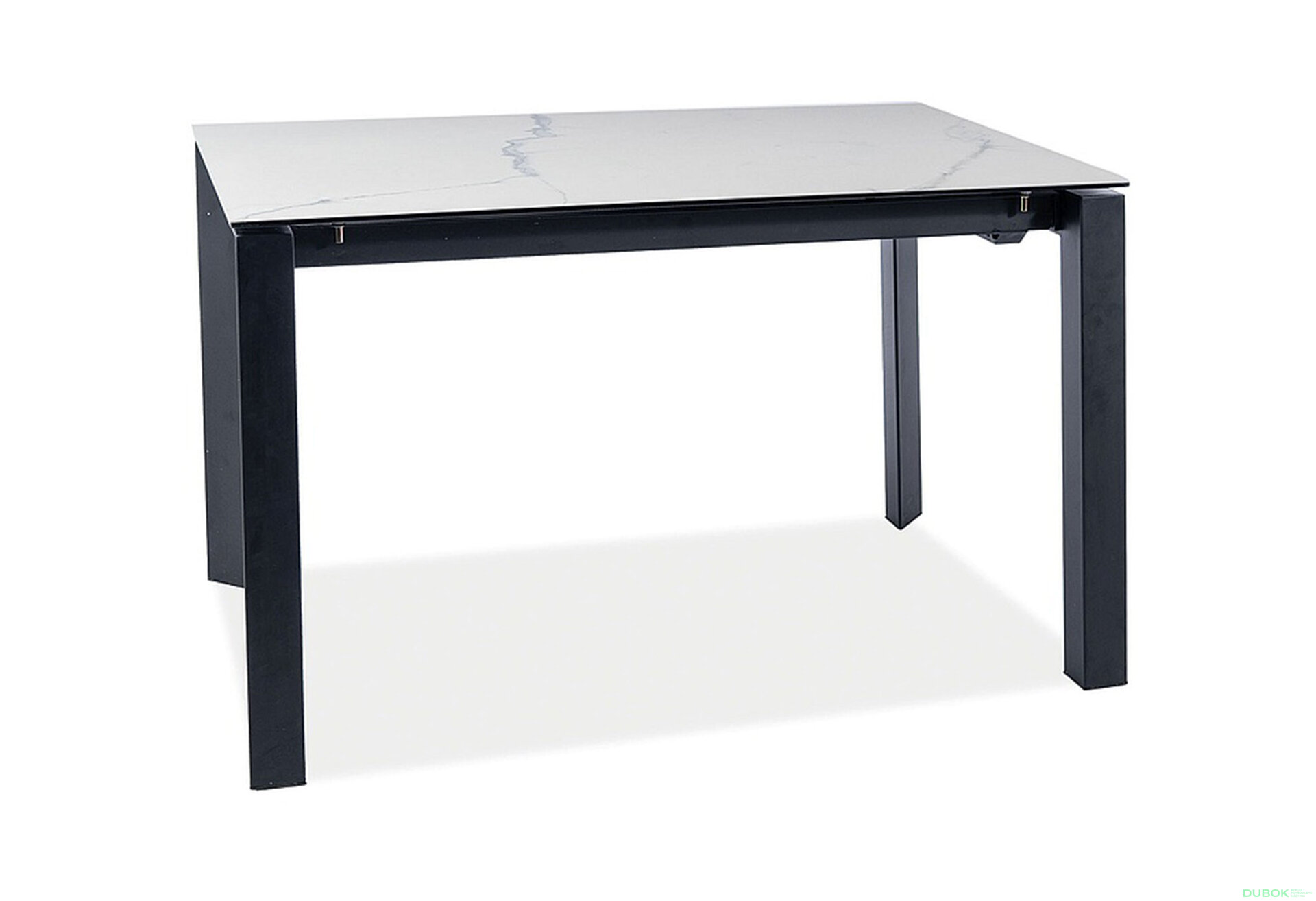 Obrázek 2 - Stůl Metropol Ceramic 120(180)x80 efekt marmuru, biały / czarny matowy