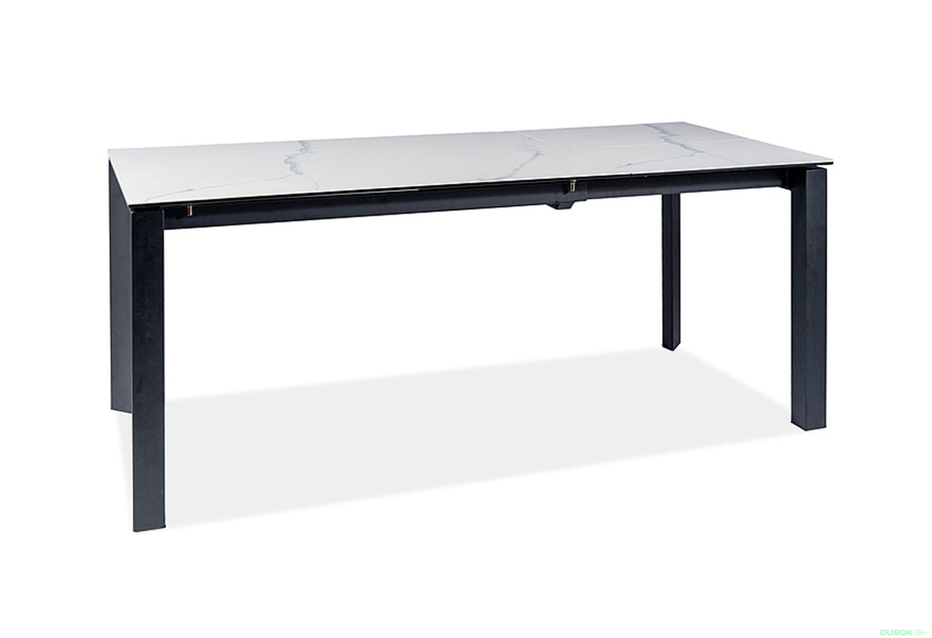 Obrázek 4 - Stůl Metropol Ceramic 120(180)x80 efekt marmuru, biały / czarny matowy