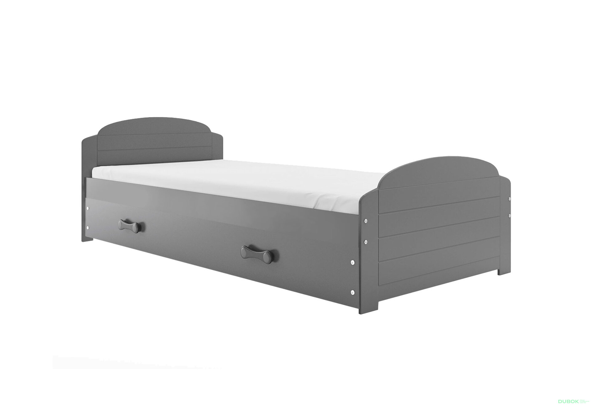 Obrázek 3 - Postel Lili grafit, zásuvka grafit 90x200 cm s roštem, matrací
