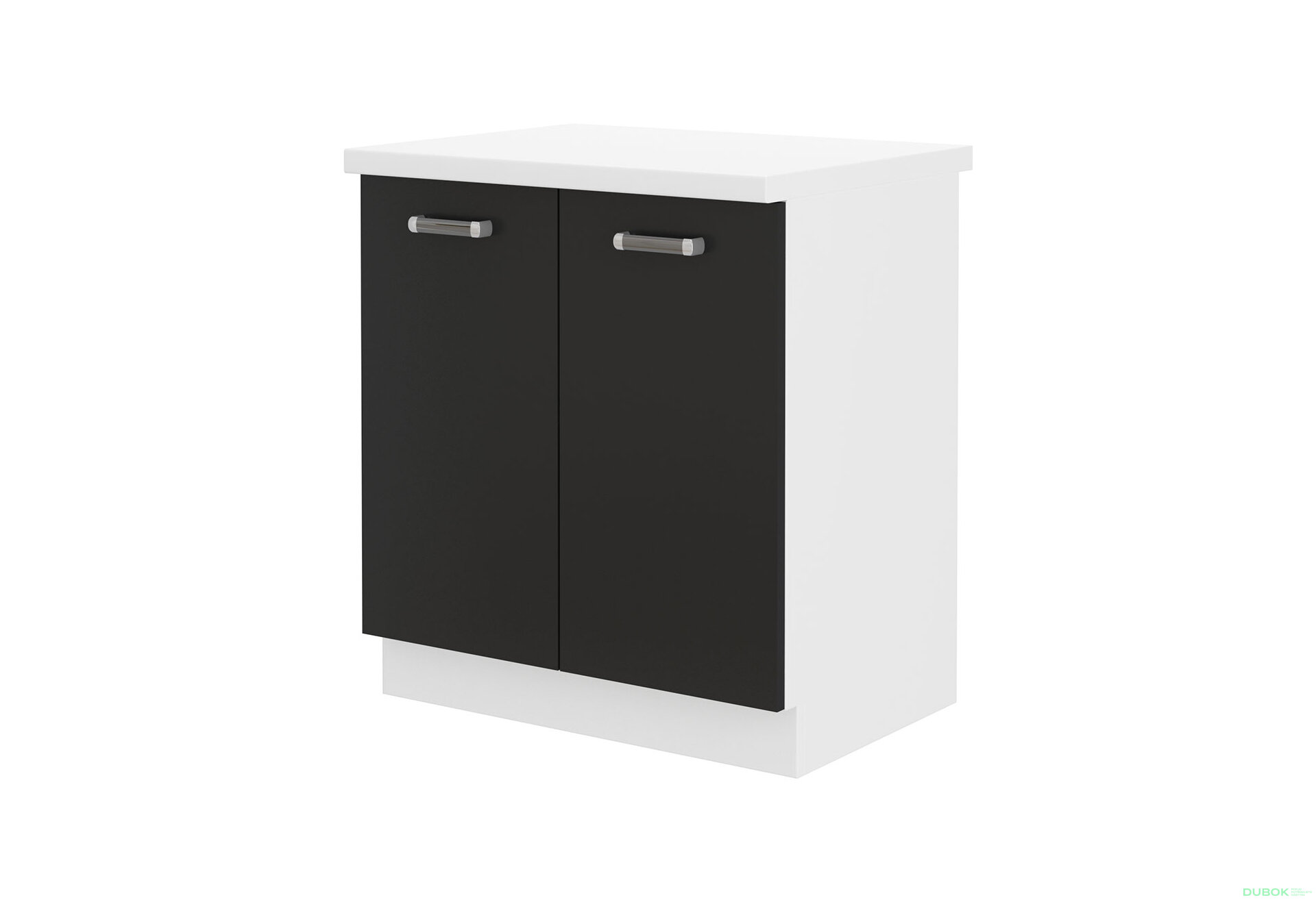 Obrázek 4906 - Kuchyňská sestava 1.7x2.5 m Omega bílý / černý, pracovní deska bílá