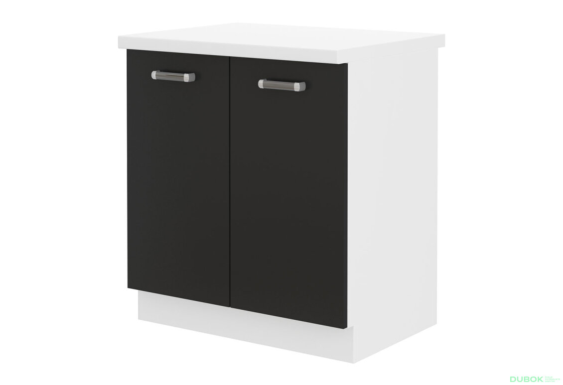 Obrázek 4906 - Kuchyňská sestava 1.7x2.5 m Omega bílý / černý, pracovní deska bílá
