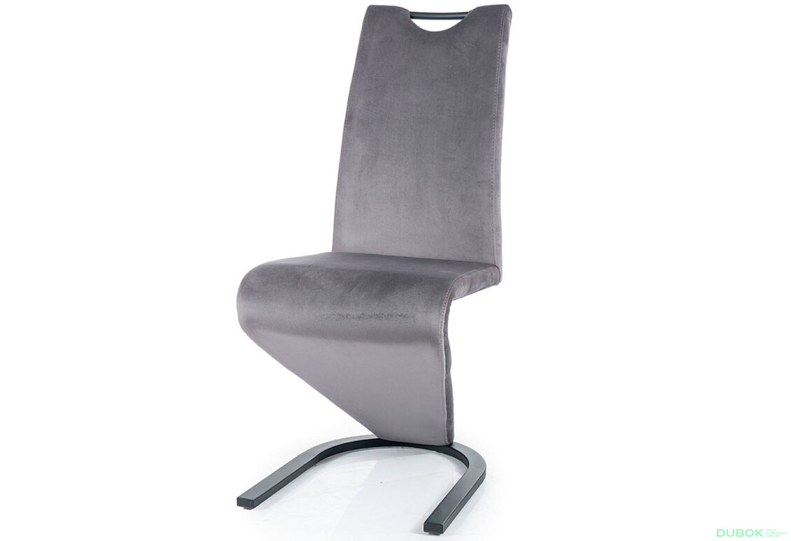 Židle H-090 Velvet šedý Bluvel 14, matná černá kov