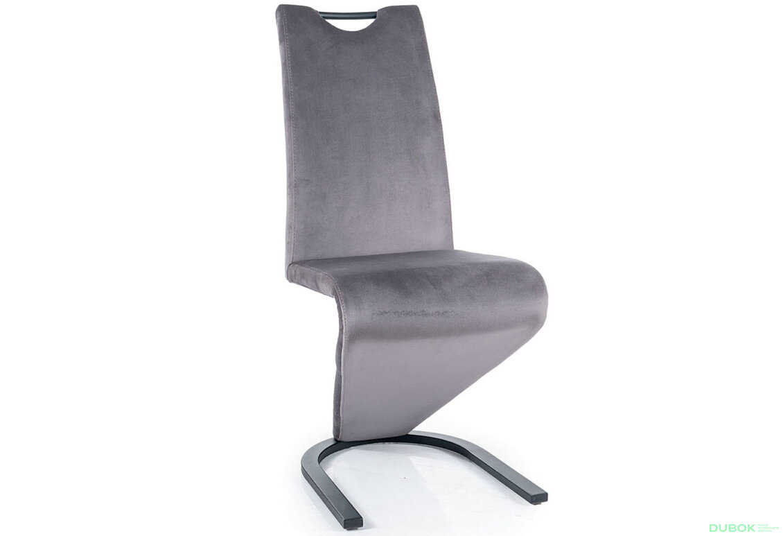 Obrázek 2 - Židle H-090 Velvet šedý Bluvel 14, matná černá kov