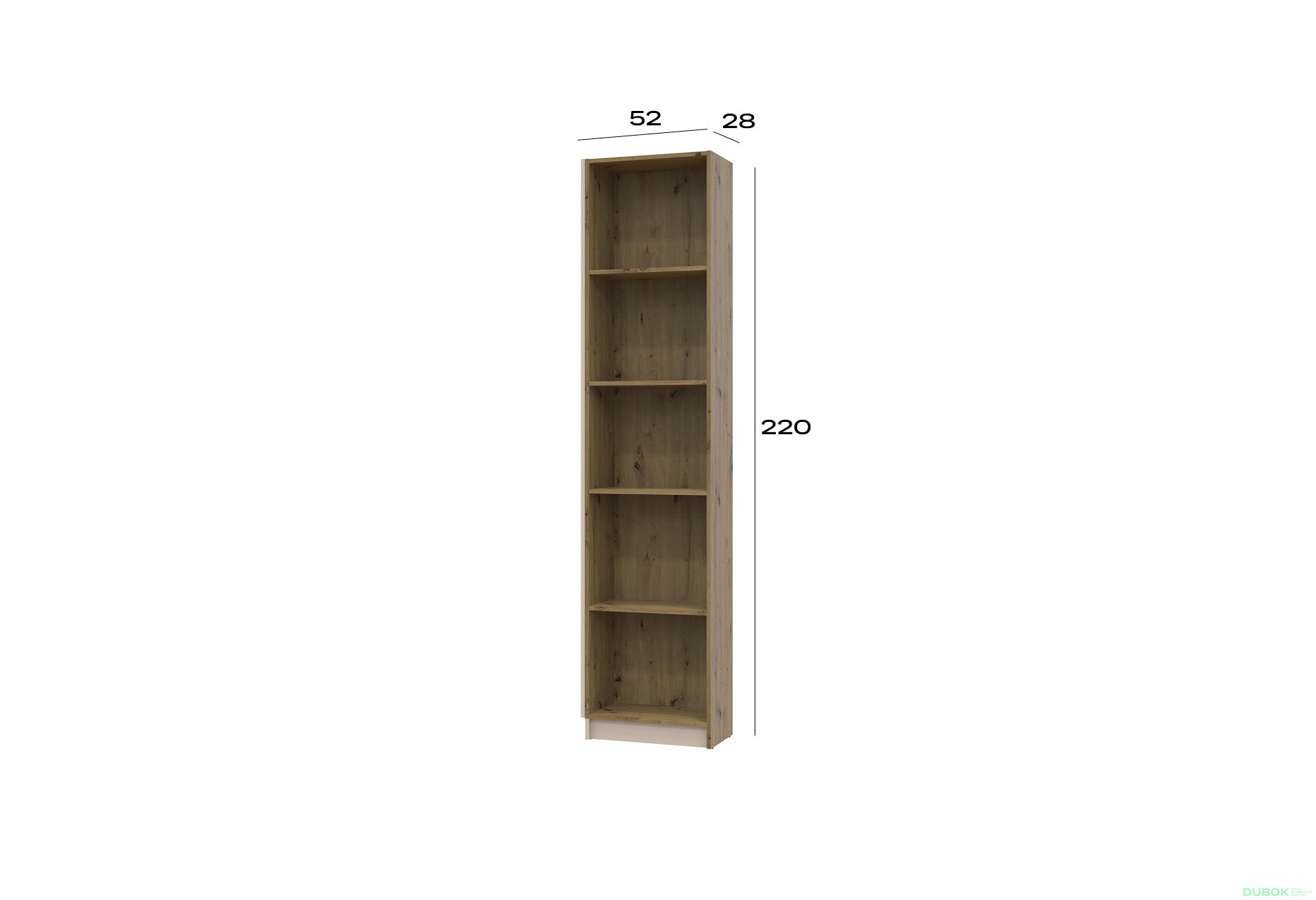 Obrázek 6 - Regál otevřený Dale 52х28х220 kašmír / dub artisan