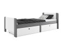 Obrázek 1 - Postel Arek grafit / bílý + zásuvka 80x200 cm s roštem, matrací