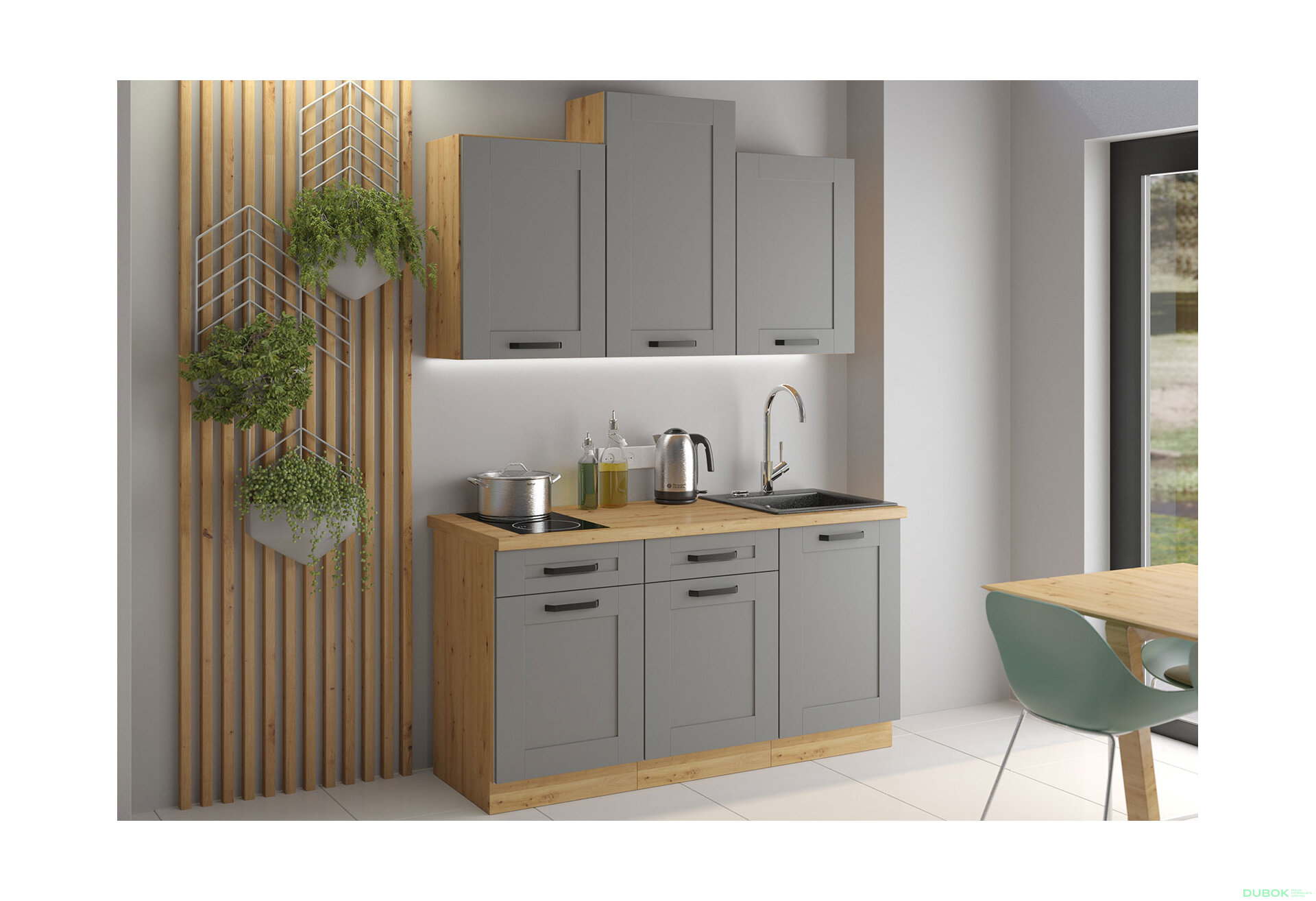Obrázek 1 - Kuchyňská sestava 1.5 m Luna artisan / dust grey