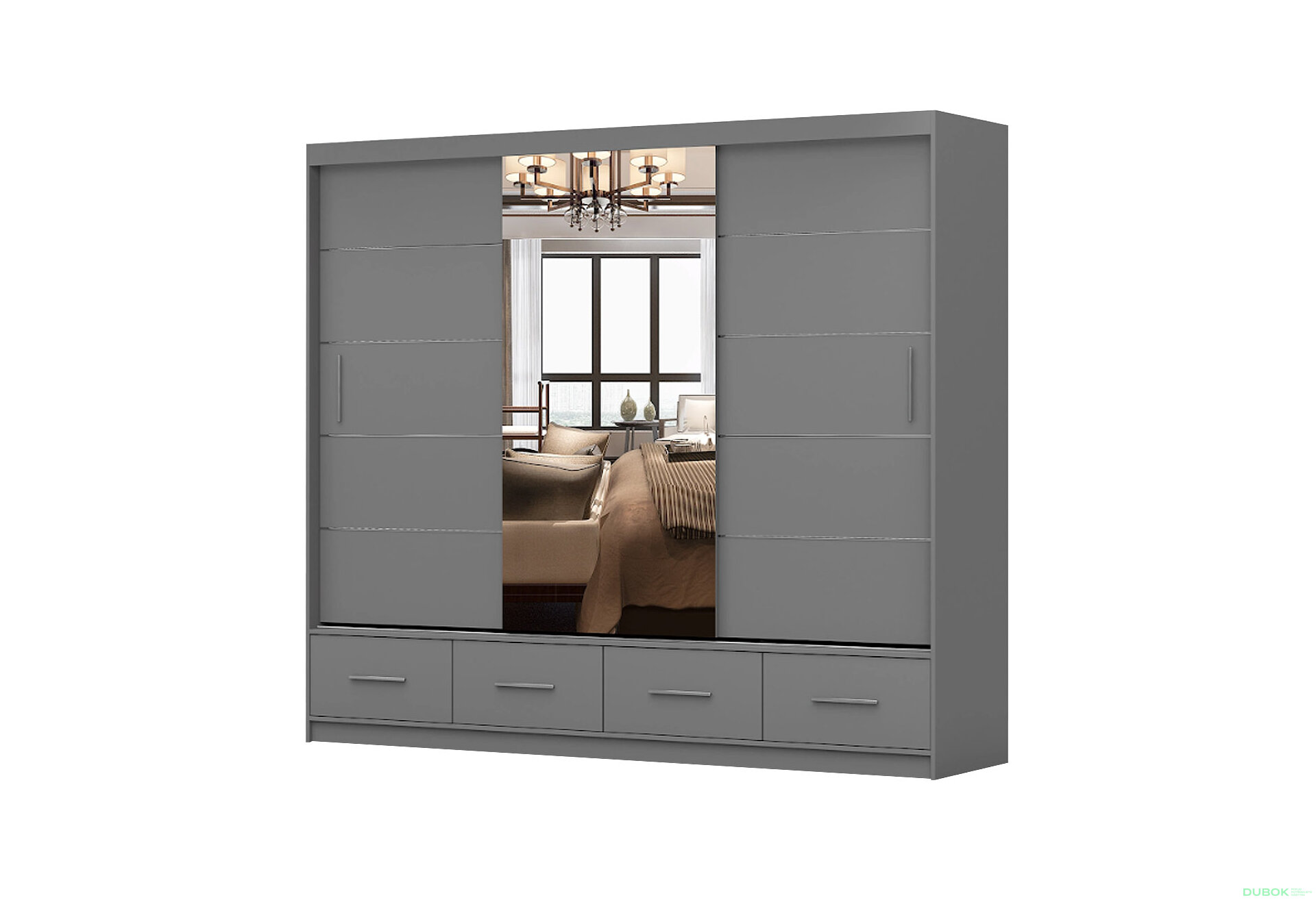 Obrázek 1 - Skříň Florence 3D 250 matná šedá