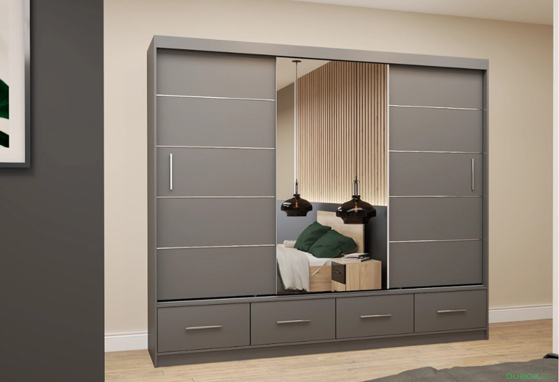 Obrázek 2 - Skříň Florence 3D 250 matná šedá