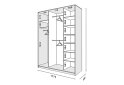 Obrázek 2 - Skříň 2D W Loft 1800x600x2400, 1 DTD + 1 zrcadlo Lines BL, Dub kraft šedý
